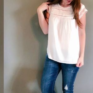 Daniel Rainn Becru Lace Detail Blouse